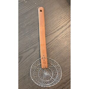 Joyce Chen Spider Strainer Skimmer Ladle Kitchen Utensil Asian Bamboo Handle